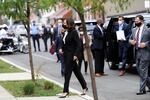 Democratic vice presidential candidate Sen. Kamala Harris, D-Calif., arrives at Taller Puertorriqueno to participate in community conversation with Latino leaders and elected officials, Thursday, Sept. 17, 2020, in Philadelphia.