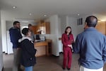 U.S. Rep. Andrea Salinas, D-Oregon, touring an apartment at Villa del Sol in McMinnville on Oct. 21, 2024.