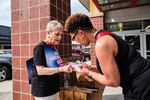 Alice Kitchen, 81, canvasses for signatures at a Costco parking lot in Kansas City, Mo. She and other abortion rights advocates are trying to collect 172,000 valid signatures by May 5 to ensure a statewide ballot measure in November on whether to enshrine abortion rights in Missouri's constitution.