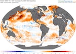 A watery heat wave covered millions of square miles of the North Pacific Ocean on Oct. 8, 2025.