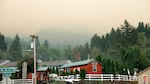 A smoky haze hangs over Cascade Locks on Monday, Sept. 4, 2017, as the nearby Eagle Creek Fire has forced hundreds of people to evacuate their homes and businesses. 