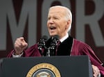 President Biden speaks to graduating students at the Morehouse College commencement Sunday, May 19, 2024, in Atlanta.