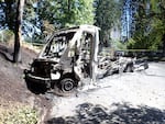 Portland Fire & Rescue is investigating a suspected arson fire that destroyed four Amazon vans in Southwest Portland on Monday, June 22, 2026.