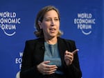 Former YouTube CEO Susan Wojcicki speaks at the World Economic Forum annual meeting in Davos, Switzerland, on May 24, 2022. 