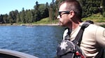 Sgt. Nate Thompson with Clackamas County Marine Patrol surveys the Willamette River for safety violations.