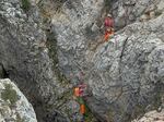 European Cave Rescue Association members work next to the entrance of Morca cave near Anamur, southern Turkey, Thursday, Sept. 7, 2023.