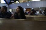 Students from Roosevelt and Jefferson High Schools listen to the Camas High School Men's Choir perform Seven Last Words on April 26, 2019, at the Bethel AME Church in North Portland, Ore. 