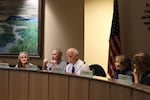 From left, Oregon Department of Fish & Wildlife Commissioners Becky Hatfield-Hyde, Bob Spelbrink, Mark Labhart and Jill E. Zarnowitz at an Aug. 4 commission meeting in Salem, Ore.