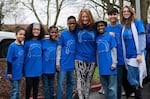 Jennifer and Sarah Hart with their six adopted children, Markis, Jeremiah, Abigail, Ciera, Hannah, and Devonte.