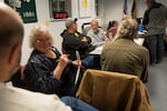 FILE -- Community members and officials gather at a town coucil meeting in Lakeview, Ore. on Dec. 9, 2025.