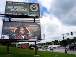 A billboard advertising events surrounding the 10-year anniversary of Michael Brown Jr.’s killing on Friday, Aug. 2, 2024, in Ferguson.