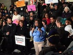 U.S. Rep. Janelle Bynum spoke at a “Nobody Elected Elon” rally on Feb. 4 in Washington D.C.