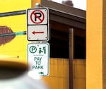 A parking sign on Hawthorne Blvd. in the central east side of Portland, Ore., on July 2025. Signs around the city are being updated with new times, stating that drivers must pay for parking until 10pm on most days of the week. 
