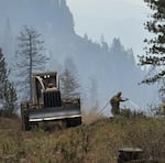 Wy'East Crew 8 working with Skidgen E-508 on Division Lima on the Hagen Fire on August 20, 2026.