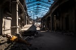 Extensive destruction in the historic old market of Nabatiyeh, Lebanon, in a largely emptied city surrounded by damaged buildings. Nearly all of Nabatiyeh's 80,000 residents have been displaced due to Israeli bombardments and evacuation orders.