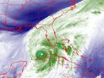 Hurricane Ian's outer edges (in green) are already influenced by a trough (in purple), forcing it to turn north and then northeast, according to Joel Cline, tropical program coordinator for the National Weather Service.