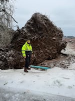 With trees falling over, heavy snows and icy conditions over the past several days, utility workers, like Alivia Pence, struggled to keep the taps on in Corbett, Oregon.