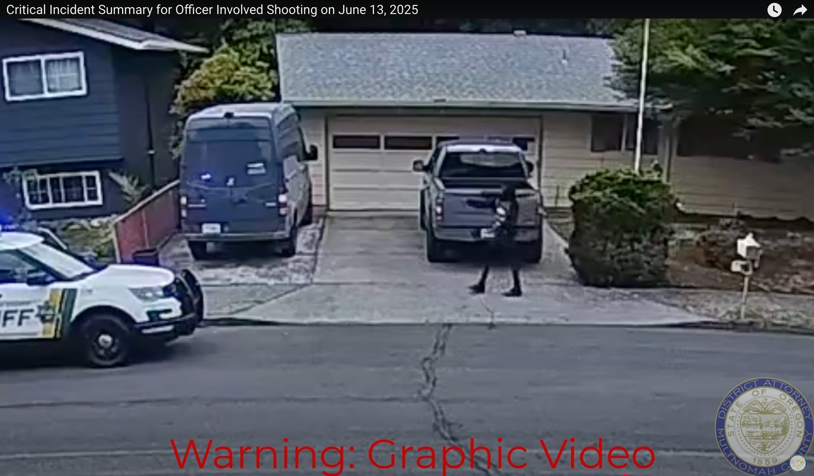 The Multnomah County District Attorney's Office released a produced video Friday that walked through a June 13, 2025 shooting. The video relied on body camera and other footage and captured the moment where Multnomah County Sheriff Deputy Adam Suboh shot and killed 21 year-old Ladarius Collins.