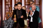 Wicked director Jon M. Chu accepts the award for Cinematic and Box Office Achievement