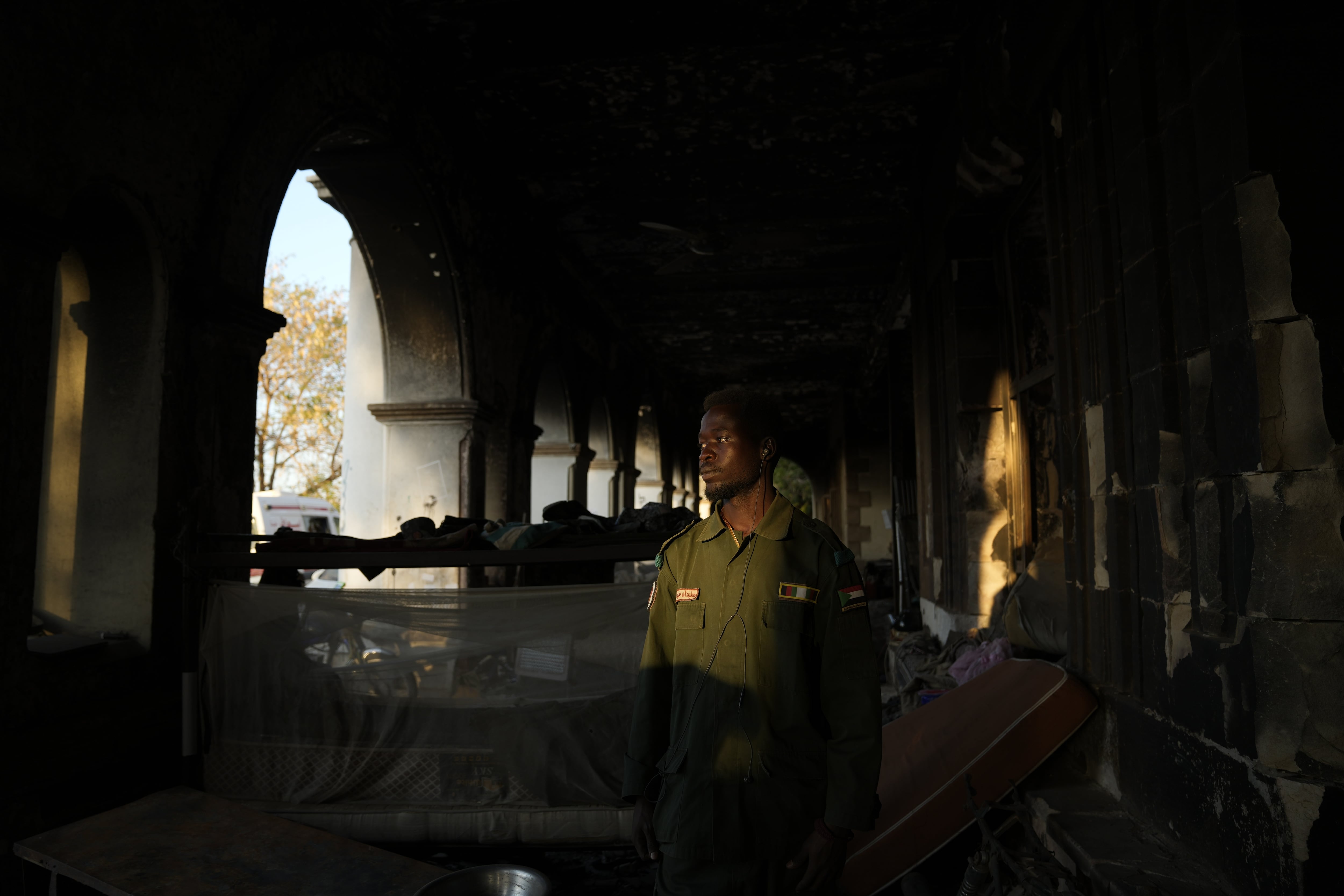 A soldier keeps watch at the Republican Palace.