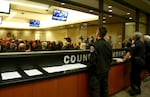 People fill City Council chambers in Vancouver, Wash., Monday, March 25, 2019, to address an uptick in police shootings in the city. Vancouver police shot four people, three fatally, in the span of five weeks in February and March.