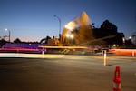 David Johnson operates an excavator at the intersection of Greenwood Avenue and Harriman Street in Bend, Ore., on July 30, 2024.