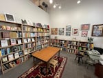 The independent bookstore Kid Hermes the Trickster opened on Feb. 27, 2026 in downtown Portland . It contains roughly 1,700 books that come mainly from the personal library of owner Doug Lowell. An interior view of the store is shown in this provided photo taken in March 2026. The bookstore also features a gallery space for rotating art exhibits like collages made by Portland artist Kevin Cascell, which are on display until April 30, 2026.