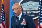 FILE - Chairman of the Joint Chiefs of Staff Gen. CQ Brown speaks during a press briefing, April 26, 2024, at the Pentagon in Washington.