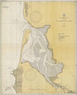 This map shows Tillamook Bay prior to the building of jetties.