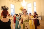 Dancers enjoy a Georgian Costume Ball celebrating 250 years since Jane Austen's birth at St Albans Museum and Gallery, England, June 7, 2025.
