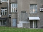 The exterior of Slovo House, a historical building that housed Ukrainian writers in Soviet times in Kharkiv, Ukraine, on May 30.