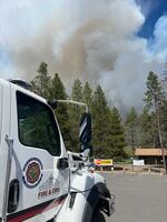 Smoke from the Darlene 3 Fire near la Pine in Deschutes County, is seen in this photo provided by the Oregon State Fire Marshal, June 25, 2024. Governor Tina Kotek called for an Emergency Conflagration Act.