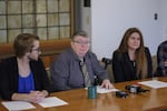 Jones Hollister (center) tried to file a petition to change their gender to nonbinary, but was denied in a Lane County court.