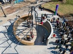 The new Harriet Tubman monument, titled 'Shadow of a Face' by architect Nina Cooke John, is in Newark, New Jersey, on Thursday, March 9, 2023.