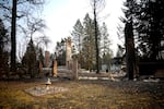 The ruins of home pictured Aug. 6, 2026, one of more than 850 buildings destroyed by the Old Trail Fire in Spokane, Wash.