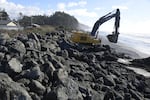 In March, 2014 waves crashed over the sea wall that protects the Quinault Indian Reservation at the mouth of the Quinault River. The tribe declared a state of emergency.