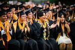 Salem-Keizer Public Schools students from the Class of 2023 celebrate at a graduation ceremony. This class was just starting high school when the COVID-19 pandemic first hit.