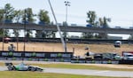 Noah Allaer flies down the long back straight going into turn 10, before heading back onto the front straight of the track.