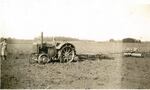 Margaret Flint and Marian Flint in 1937 John Deere at Mid Valley Farm.