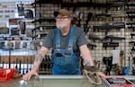 Wally Wentz at his gun store, Gator’s Custom Guns, in Kelso, Wash., on April 16, 2024. Wentz and his store are at the center of a case determining the constitutionality of Washington’s high-capacity magazine ban, which went into effect in 2022. 