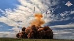 In this image made from video provided by Russian Defense Ministry Press Service on Tuesday, May 12, 2026, Russia's new Sarmat intercontinental ballistic missile is test launched at an unspecified location in Russia.
