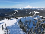 A drone photo shows White Pass Ski Area in Naches, Washington, on Dec. 1, 2024.