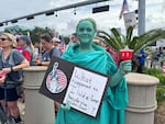 Tallahassee, Fla: Anna Marie Shealy dressed as Lady Liberty 