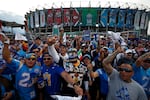 Fans cheer before an NFL football game between the Los Angeles Chargers and the Kansas City Chiefs, Monday, Nov. 18, 2019, in Mexico City.