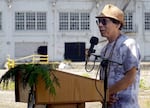 Confederated Tribes of Grand Ronde tribal member Greg Archuleta speaks about tribal history at the ground breaking of tumwata village in Oregon City on May 28, 2026.