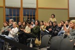 Parents pack a Feb. 10, 2026 Bend La-Pine Schools board meeting to push the district to reconsider technology and screens in the classroom.