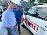 Ethan Cheramie and Daryl Odom, of On Scene Services, a private contractor hired by New Orleans to respond to car wrecks because of a shortage of police officers.