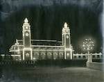 This image shows the 1905 Lewis and Clark Expo at night.  The electric lights were a fascinating attraction at a time when many people did not have electricity at home.