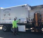 Richard Holmes started his job with Portland Disposal and Recycling after finishing a new job training program aimed at recruiting more women and people of color to drive garbage and recycling trucks.