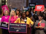 Abortion rights advocates held a press conference last May before debate of a bill that would restrict abortions after six weeks.